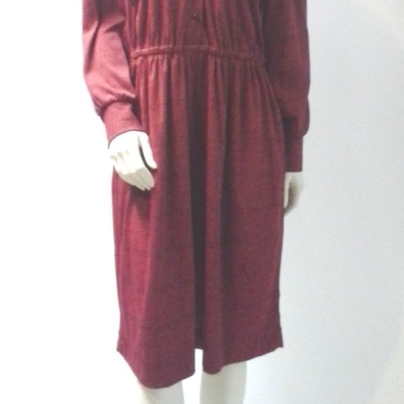 The Original Shirt Dress 70s Red Black Secretary Day Dress-2 for $40 - Picture 2 of 7
